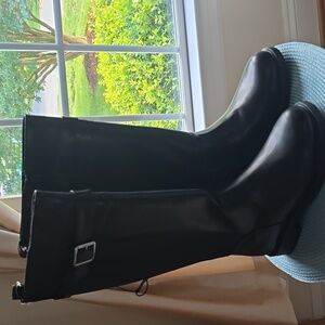 ST. JOHN'S BAY BRAND WOMEN'S BLACK HIGH ZIP BOOTS SIZE 6.5 WIDE CALF WIDE WIDTH